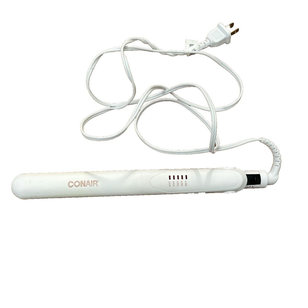 Conair 1" Ceramic Flat Iron Hair Straightener White CS221N Travel Size Tested